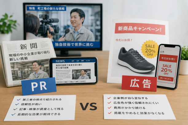 PRと広告の違い｜なぜ中小企業は「広告」より「PR」を使うべきなのか